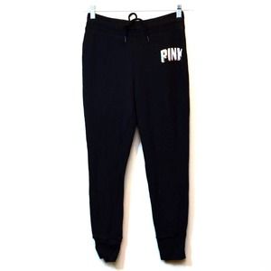 Victoria's Secret PINK Lounge Sweatpants Joggers Black Womens Size S Drawstring